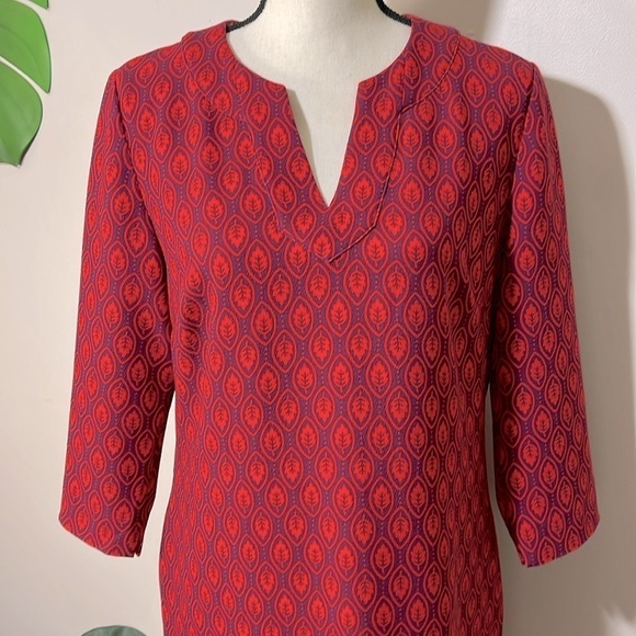 Boden Easy Notch Neck Mini Shift Dress in Red size 8 - Picture 8 of 14